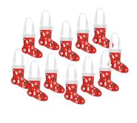 Candy Bags For Christmas 12 Pieces | Reusable Pouches | Gift Sack For Party | Non-Woven Fabric, Reinforced Sturdy Handles | 12-Piece Reusable Christmas Candy Bags | Festive Holiday Prints Hold Goodies Tr