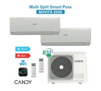 Candy Pura CY2T18AOUT + CY12RAIN + CY12RAIN Kit Aire Acondicionado 2025 Dual Split 12000+12000Btu WiFi Inverter R32
