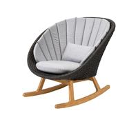 Cane-line Silla mecedora Peacock Cane-Line Natté light grey. Cane-Line soft rope. teca