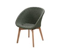 Cane-line Silla Peacock soft rope Dark green. teak