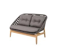 Cane-line Sofá de 2 plazas Strington teca Cane-Line AirTouch grey