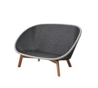 Cane-line Sofá Peacock Weave 2 plazas grey/light grey. patas de teca