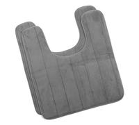 CANIGHT Alfombrillas de Baño Absorbentes Secado Rápido en Forma de U Antideslizantes de Algodón Pack de 2 para Inodoro y Baño