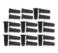 CANIGHT Estuche de 25 Piezas de Cubierta Protectora de Plástico para Tope de Rueda de Silla y Deslizadores, Funda Negra para Muebles y Oficina