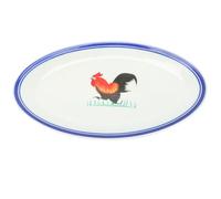 CANIGHT Plato Esmaltado Vintage con Diseño de Ave para Servir Pescado, Resistente al Agua y Fácil de Lavar, Adecuado para Cocina Doméstica y Decoración Vintage