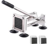 Canirologas - Máquina cortadora de patatas fritas profesional de acero inoxidable con hoja de 0.5 pulgadas y hoja de 1 cm para patatas, zanahorias, pepinos, verduras