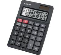 Canon - Calculadora de sobremesa AS-120 II con pantalla LCD de 12 dígitos inclinada, alimentación solar + batería de respaldo y función de apagado automático para oficina, negocios y uso doméstico Gra