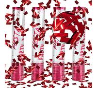 Cañón de Confeti de Fiesta*4pcs, XiXiRan Lanzador Confeti Cumpleaños, Cañones de Confeti Bodas, Tirador de Confeti, Disparador de Confeti, Tubo de Confeti de Color, Cañón de Confeti de Papel (rojo)