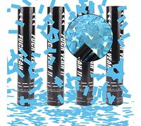 Cañón de Confeti de Papel*4Pcs, XiXiRan Tubo de Confeti Boda, Lanzador Confeti Cumpleaños, Cañones de Confeti Bodas, Confetti Poppers, Disparador de Confeti, Tubo de Confeti de Color (azul)