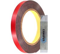 CANOPUS Cinta adhesiva de doble cara, 3 meter x 10 mm, color gris oscuro, extrafuerte, impermeable, para pared y tiras LED, coche