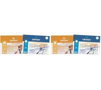Canson - 1 Minipack A4 de 10 hojas Dibujo Basik 130 g y 1 Minipack A4 de 6 hojas Acuarela Basik 370 g (Paquete de 2)