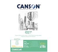 Canson-Infinity Papel de boceto 1557 Extra blanco grano ligero 120 g encolado A3 29,7x42cm 50 hojas