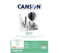 Canson-Infinity Papel de dibujo 1557 Extra Blanco 180 g A3 30 hojas encolado lado corto