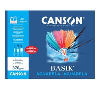 Papel acuarela basik canson din a4+ 370 gr pack de 6 hojas24 x 32 cm