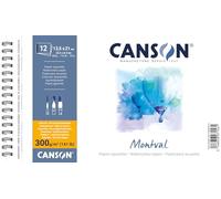 Canson Álbum Espiral Microperforado, 13,5x21 cm, 12 Hojas, Canson Montval, Grano Fino 300g