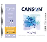Canson Álbum Espiral Microperforado, 24x32 cm, 12 Hojas, Canson Montval, Grano Fino 300g