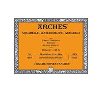 Canson Arches - Bloc encolado por los 4 lados, 31 x 41 cm, color blanco natural
