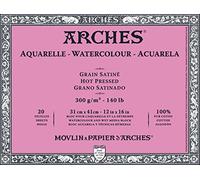 Canson Arches - Bloc encolado por los 4 lados, 31 x 41 cm, color blanco natural