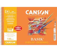 Canson Basik Álbum de dibujo A4+ 130 g blanco natural liso 20 hojas