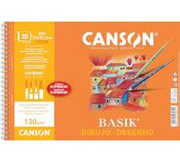 Canson-Infinity Álbum de dibujo Basik 130 g/m² 23x32,5 cm Blanco natural 20 hojas - Recuadrado