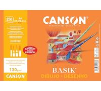 Canson Basik Dibujo A4 130g Blanco Natural Liso Rec Retráctil 250 Hojas