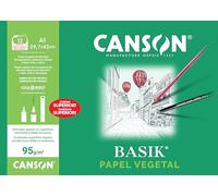 Canson-Infinity Papel técnico Vegetal Basik Suave 90gsm Translúcido A3 29,7x42 cm Minipack 12 hojas