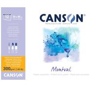 Canson Bloc Encolado, 36x48 cm, 12 Hojas, Canson Montval, Grano Fino 300g