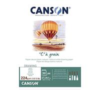 Canson C à grain, Bloc encolado, A4, 30 hojas, grano fino 224 g