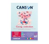 Canson Candy Collection, Papel de Dibujo y de Manualidades A4 30 hojas 185g, 6 Colores Surtidos Pastel