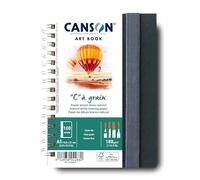 Canson-Infinity Cuaderno espiralado de papel de dibujo grano fino 120 g A5 50 hojas blanco natural