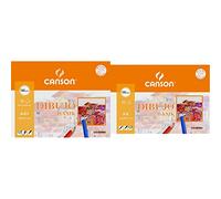 Canson Dibujo Basik Recuadro, Minipack A4+ (24 x 32 cm) 10 Hojas 130 g & Dibujo Basik Liso, Minipack A4, 10 Hojas 130g, Color Blanco