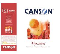 Canson Figueras Papel óleo lienzo de tela 290 g encolados lado corto 33x41 cm Blanco 10 hojas