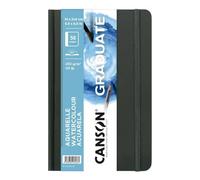 Canson® Graduate Acuarela - Cuaderno de 28 hojas (14 x 21,6 250 g/m², papel de doble cara, grano fino/grano ligero blanco