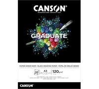 Canson Graduate Black Fino 120g Bloc Encolado A3 20H Negro