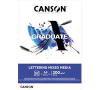 C31250P028 - Bloc dibujo multitecnicas canson graduate lettering mixed media 210x297 mm cm 20 hojas 200 gr