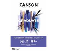 Canson-Infinity Papel Mixed Media Graduate Grano ligero 200 g (120 lb) A4 20 hojas Blanco brillante