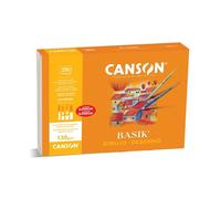CANSON-GUARRO Láminas de dibujo Basik 130g A3+ con recuadro, set de 250