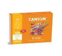 CANSON-GUARRO Láminas de dibujo Basik 130g A4+ con recuadro, set de 250