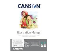 Canson Papel Ilustración Suave 250 g A4 (21x29,7 cm) Extra Blanco encolado corto 12 hojas