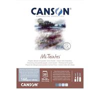 Canson Mi-Teintes - Bloc encolado, 60% abeja, 24 x 32, 20 hojas, 160g, colores grises y azules