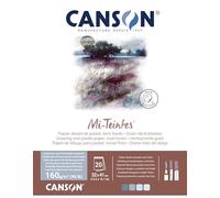 Canson Mi-Teintes - Bloc encolado, 60% abeja, 32 x 41, 20 hojas, 160g, colores grises y azules