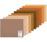 CANSON Mi-Teintes, Papel de dibujo de color, Doble cara: Grano atenuado y grano fino, 160g, 50x65cm, Manipack, 10 tonos marrones, 10 Hojas