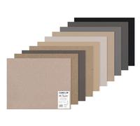 CANSON Mi-Teintes, Papel de dibujo de color, Doble cara: Grano atenuado y grano fino, 160g, 50x65cm, Manipack, 10 tonos de gris, 10 Hojas