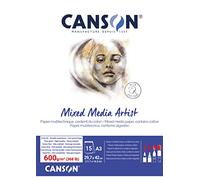 Canson Mix Media Artist Bloc Encolado A3 15 hojas 10% Fino 600g