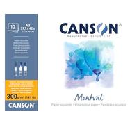 Canson-Infinity Papel de acuarela Montval Prensado en frío 300 g A3 29,7x42 cm Blanco 12 hojas