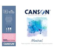 CANSON Montval, Papel para acuarela, Satinado, 300gsm, 141lb, Hoja, A3-29,7x42cm, Marrón