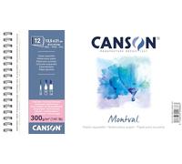 CANSON Montval, Papel para acuarela, satinado, 300gsm, Hoja, 13,5x21cm, Gris Antracita