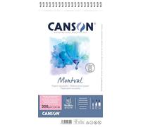 CANSON Montval, Papel para acuarela, satinado, 300gsm, Hoja, 16x28,4cm, Azul Medianoche