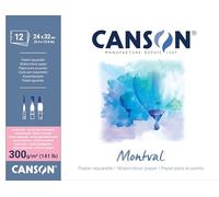 CANSON Montval, Papel para acuarela, Satinado, 300gsm, Hoja, 24x32cm, Amarillo Indio