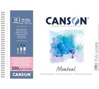 CANSON Montval, Papel para acuarela, satinado, 300gsm, Hoja, 24x32cm, Azul Horizonte